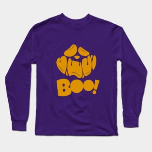 Groovy Ghost Spooky Season | Boo Horror Face Happy Halloween Long Sleeve T-Shirt